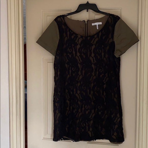 French Connection olive w/black lace size 16 tunic - Picture 1 of 5